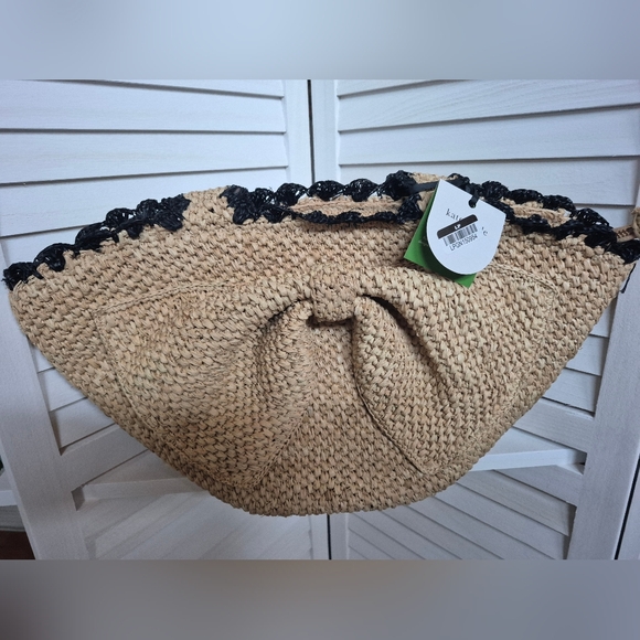 NWT Kate Spade New York x Target Natural Raffia Bow Tote Bag Purse Woven Straw - Picture 2 of 8